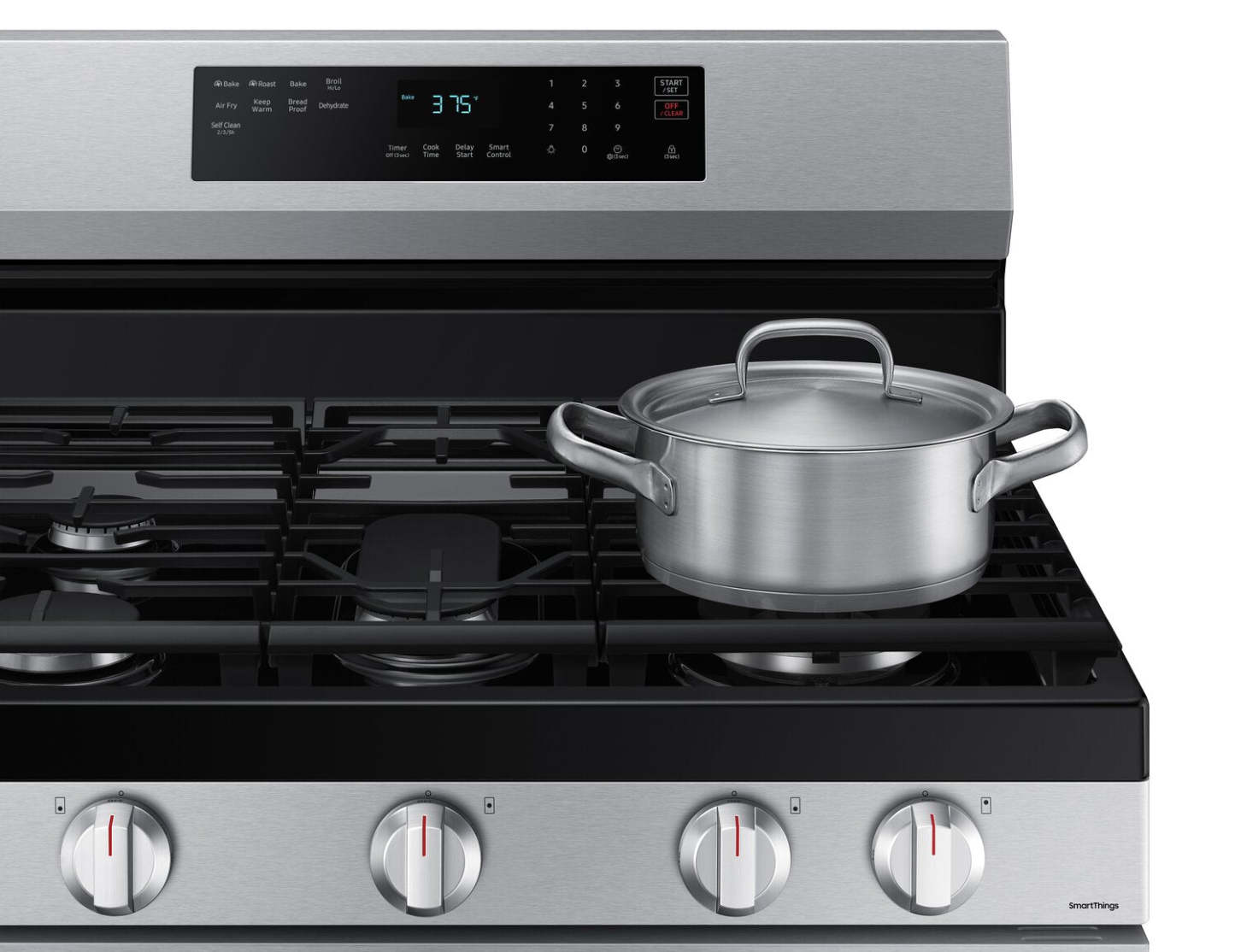 Cuisinière intelligente à gaz amovible Samsung de 6 pi³ avec friture à air - acier inoxydable - NX60A6511SS/AA | Samsung 6 Cu. Ft. Smart Gas Free Standing Range with Air Fry - Stainless Steel - NX60…