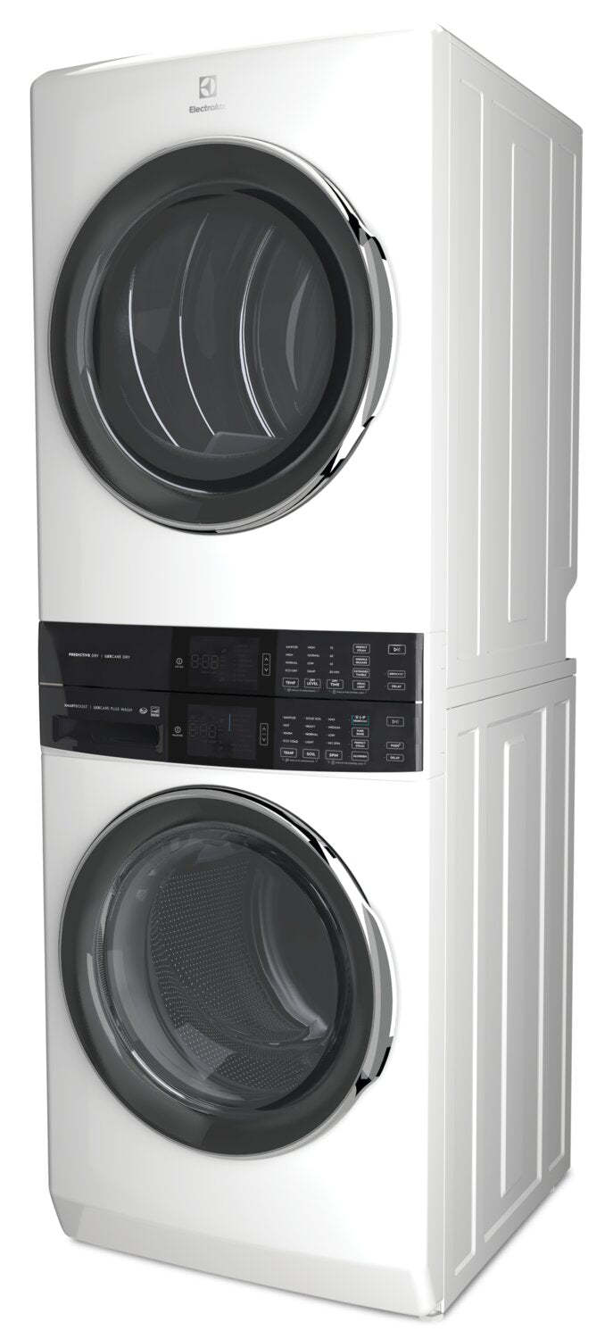 Tour de buanderie Electrolux à chargement frontal de 5,2/8,0 pi³ avec vapeur - blanc - ELTE760CAW | Tour de buanderie Laundry TowerMC à la vapeur Electrolux à chargement frontal de 5,2/8,0 pi³ - blanc…