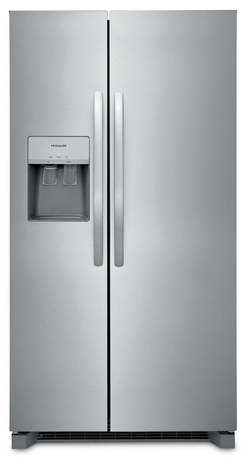 Réfrigérateur Frigidaire de 25,6 pi³ et de 36 po de profondeur standard à compartiments juxtaposés - Acier inoxydable - FRSS2623A… | Réfrigérateur Frigidaire de 25,6 pi³ et de 36 po de profondeur standard à compartiments juxtaposés…