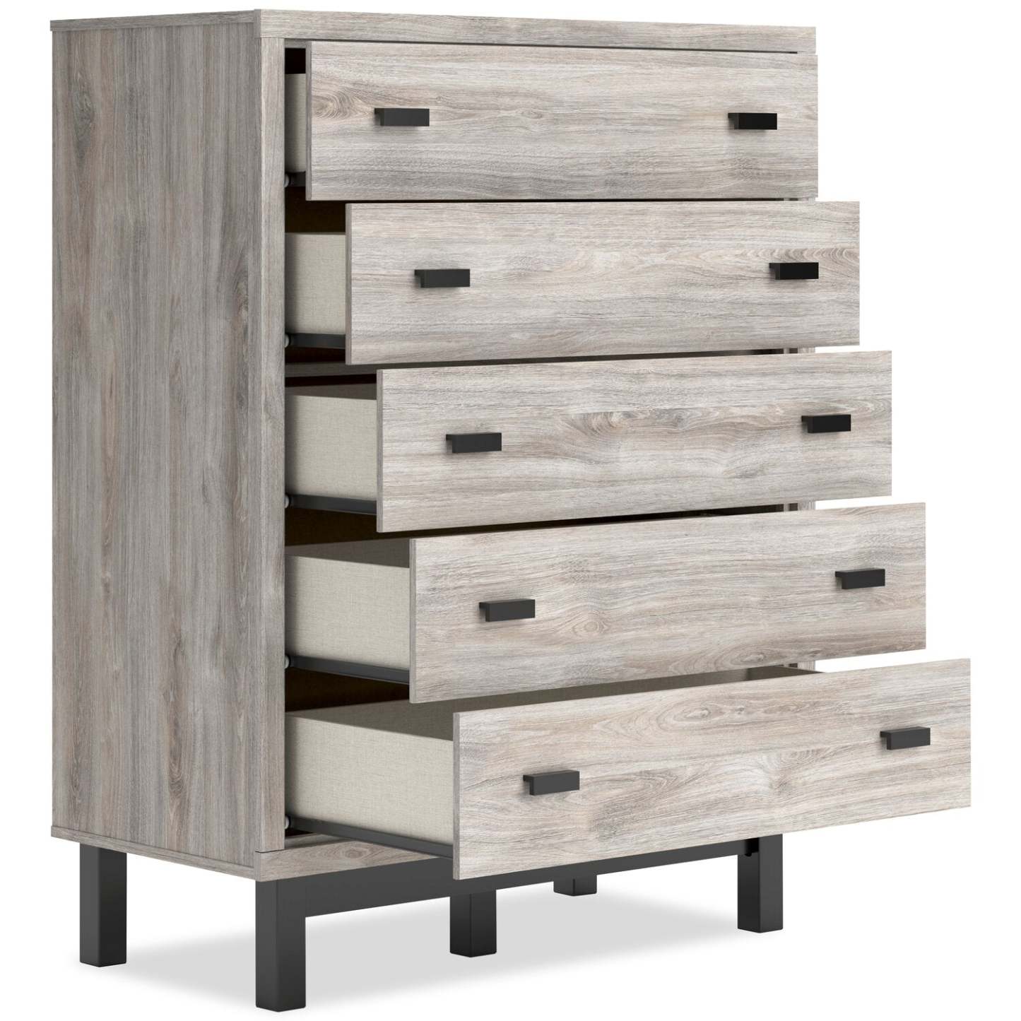 Zen Bedroom Chest of Drawers, 5-Drawer, 44.7W x 52.5H - Grey | Commode verticale Zen de 44,7 po (L) x 52,5 po (H) à 5 tiroirs pour la chambre à coucher - grise