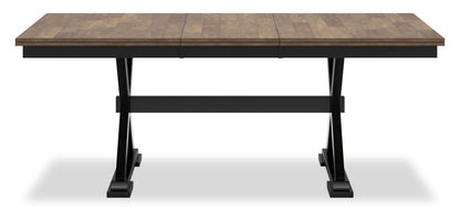 Raven 7pc Dining Package with 60-78W Extension Table & 6 Chairs - Two-Tone Black & Brown | Ensemble de salle à manger Raven 7 pièces avec table à rallonge, 60 po à 78 po (L) et 6 chaises - deux teintes, noir et brun