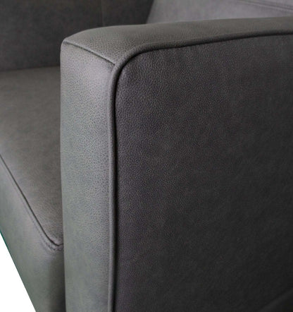 Chaise Melrose 36,5 en cuir véritable de première qualité avec pieds en métal - Gris | Fauteuil Melrose de 36,5 po en cuir de qualité supérieure avec pattes en métal véritable - gris