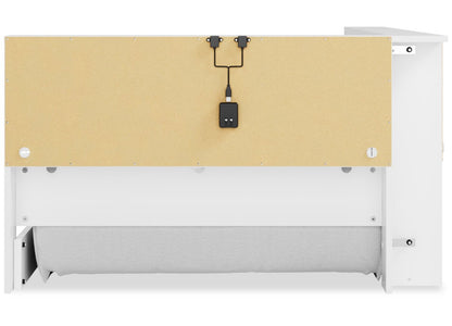 Lit bibliothèque plateforme Wolf pour enfants, blanc - taille simple | Lit plateforme bibliothèque Wolf pour enfants, blanc - format lit simple