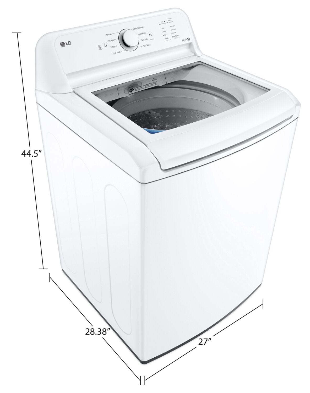 LG 4,8 Cu. Fort. Laveuse haute efficacité à chargement par le haut - Blanc - WT6105CW | Laveuse haute efficacité LG à chargement par le haut de 4,8 pi³ - blanche - WT6105CW