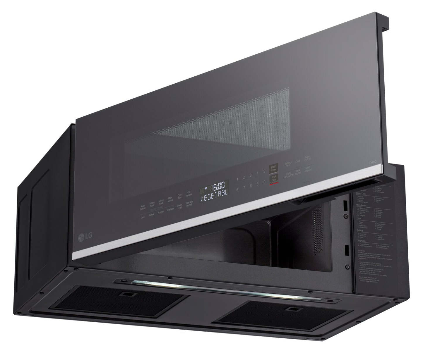 LG 1,3 Cu. Fort. Four à micro-ondes intelligent à profil bas avec cuisson par capteur - MVEF1337F | Quatre à micro-ondes à hotte intégrée intelligente à profil bas LG de 1,3 pi3 avec cuisson par capteur - MVEF1337F | MVEF133F