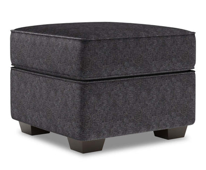 Pouf Roll de Sofa Lab 24 po en tissu chenille - Gris anthracite luxueux | RO802993