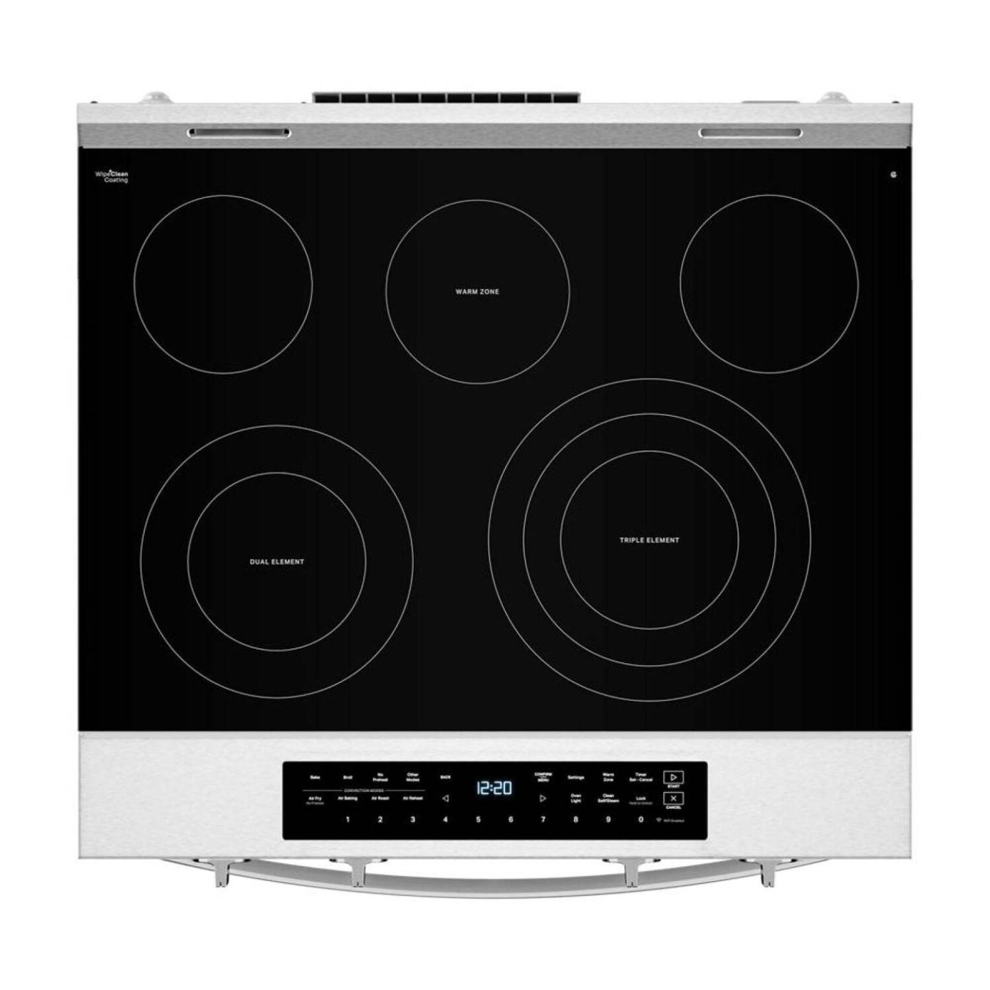 Cuisinière électrique Whirlpool de 5,3 pi3 avec friture à air et revêtement WipeCleanMC - acier inoxydable - YWSES7530RZ | Bain à remous 5,3 Cu. Fort. Cuisinière électrique avec revêtement Air Fry et WipeClean™ - Acier inoxydable - YWSES7530RZ | YWSES75Z