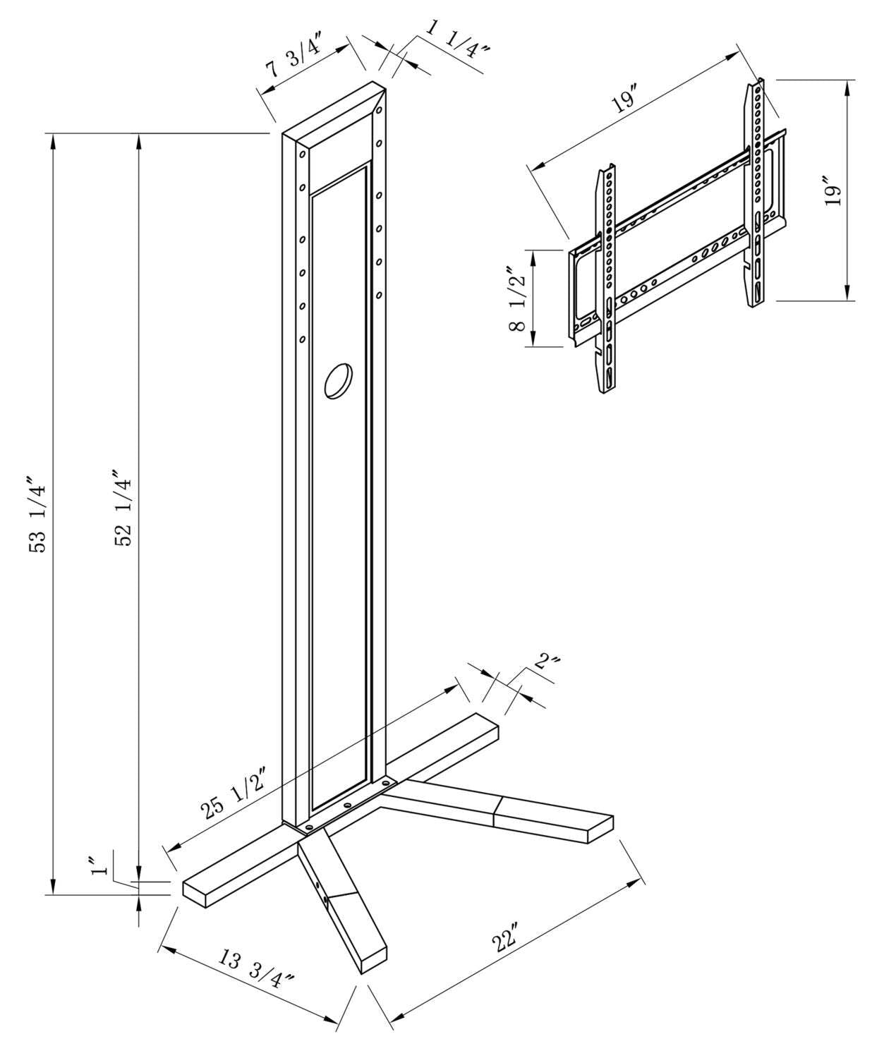Meuble TV Miller avec support et gestion des câbles pour téléviseurs jusqu'à 80 po - Noir|Meuble pour téléviseur Miller avec support et système de gestion des câbles pour téléviseurs jusqu'à 80 po - noir
