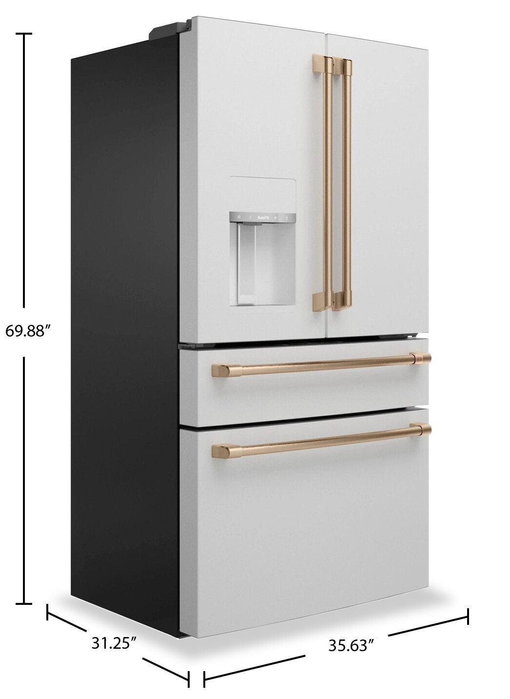 Réfrigérateur Café de 36 22,3 pi³ à 4 portes - blanc mat - CXE22DP4PW2 | Cafe 36 22.3 Cu. Ft. Quad Door Refrigerator - Matte White - CXE22DP4PW2
