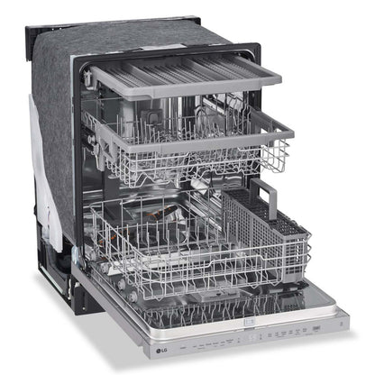 Lave-vaisselle encastré LG à 24 po et 48 dBA avec commandes sur le dessus et QuadWash® - acier inoxydable résistant aux traces - LDPN45… | LG 24 48 dBA Built-In Top-Control Dishwasher with QuadWash® - Smudge Proof Stainless Steel - LDPN45…