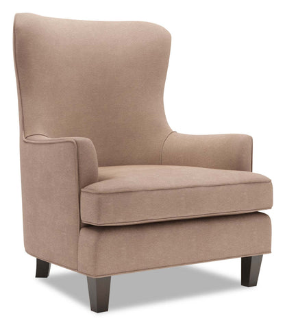 Fauteuil d’appoint à oreilles Sofa Lab personnalisable de 32 po en tissu d’apparence lin fabriqué au Canada - brun Pax Wicker | WING3349