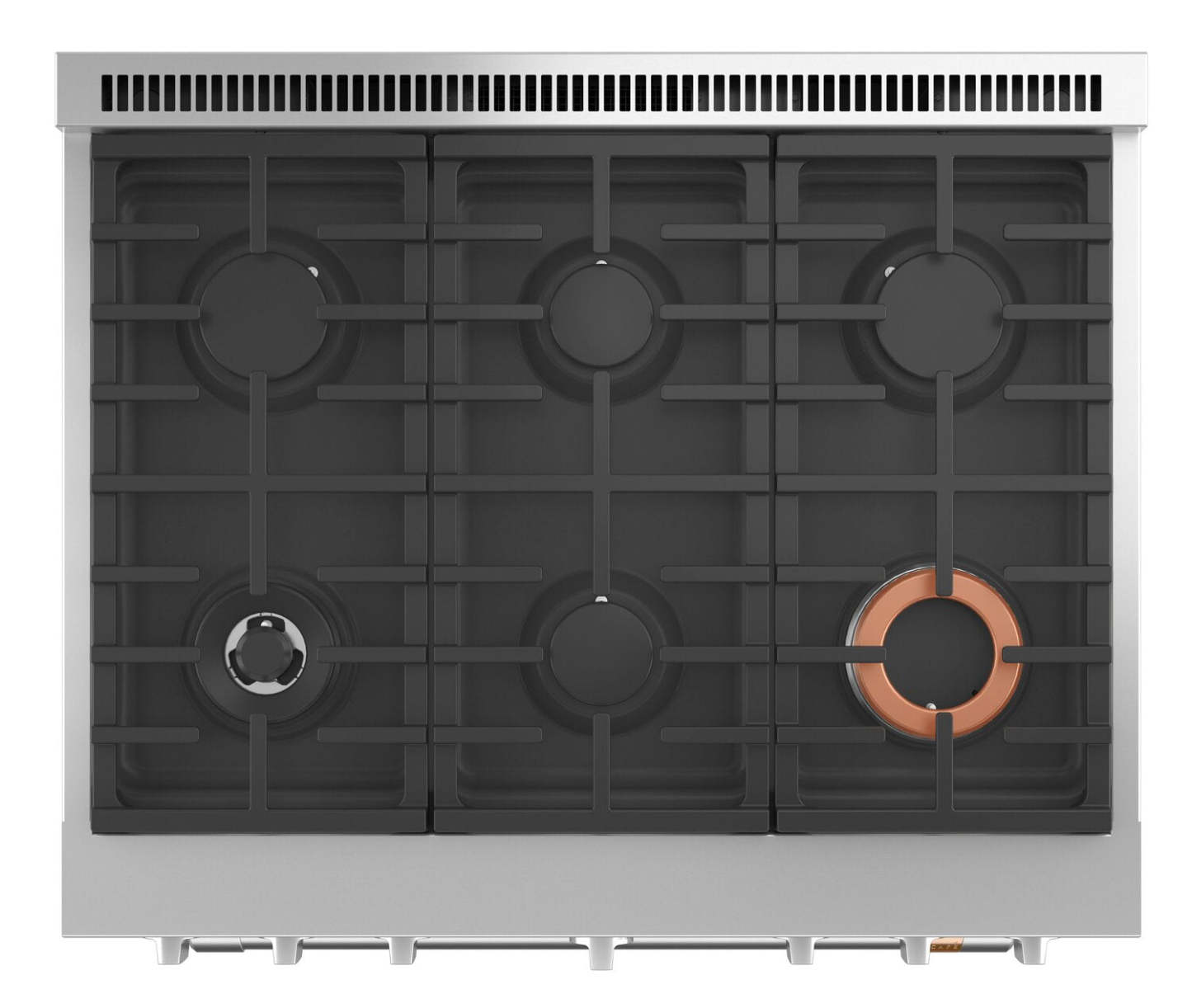 Cuisinière intelligente à gaz Café de 6,2 pi³ avec convection européenne véritable et grilles autone… - Noir mat - …