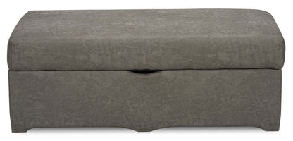 Made in Canada Morty 48 Leather-Look Fabric Storage Ottoman - Grey | Pouf de rangement Morty de 48 po fabriqué au Canada en tissu d’apparence cuir - gris