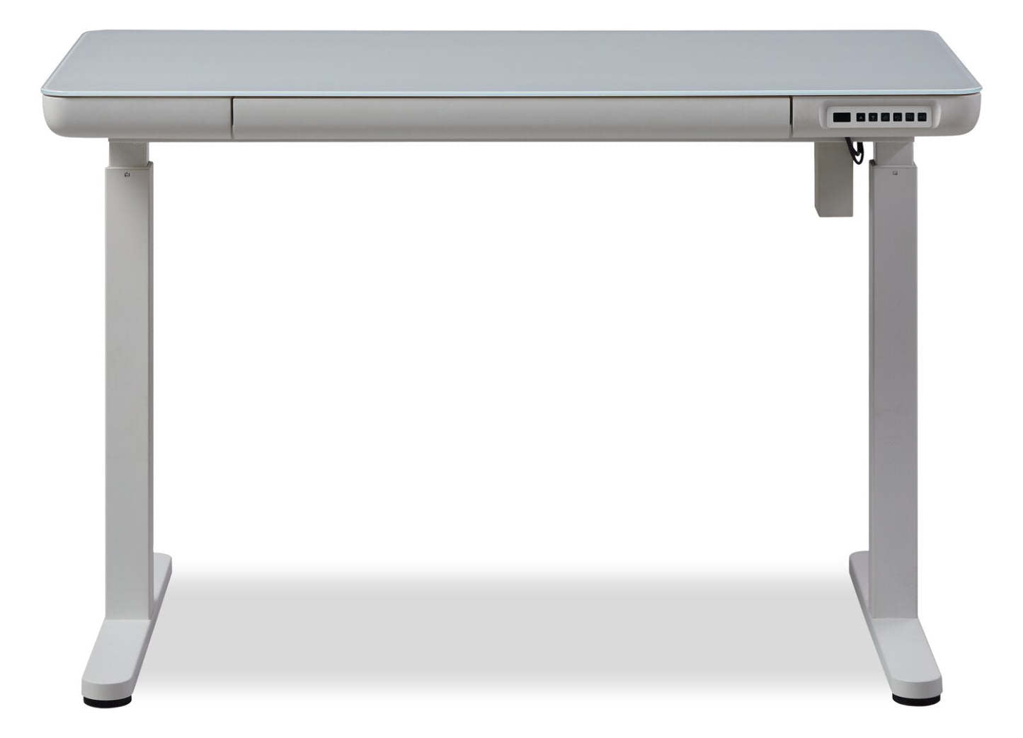 Bureau Metro de 47,24 po à hauteur réglable avec rangement et ports USB - Blanc | Bureau Metro de 47,24 po à hauteur réglable avec rangement et ports USB - blanc