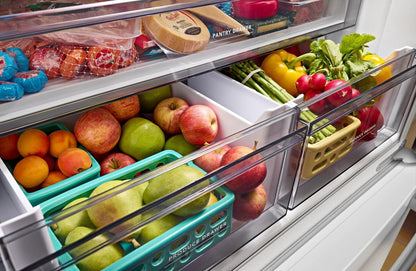 Réfrigérateur KitchenAid de 36 po et de 20 pi3 de profondeur comptoir à portes françaises - blanc - KRFC136RWH | KRFC13WH