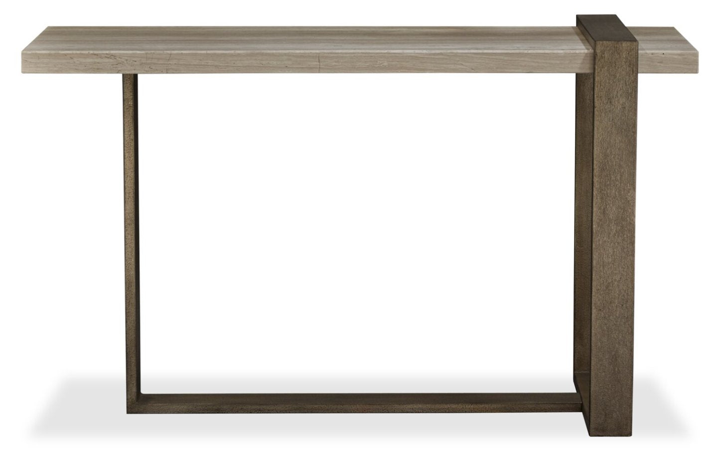 Cyprus 48” Modern Sofa Table - Beige/Bronze | Table de salon Cyprus - beige et bronze