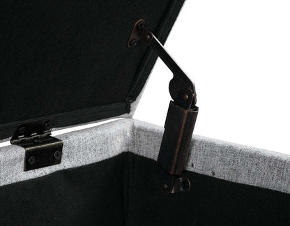 Ryan 43.5 Storage Bench with Bottom Shelf - Light Grey|Banc de rangement Ryan de 43,5 po avec tablette Inférieure - gris clair