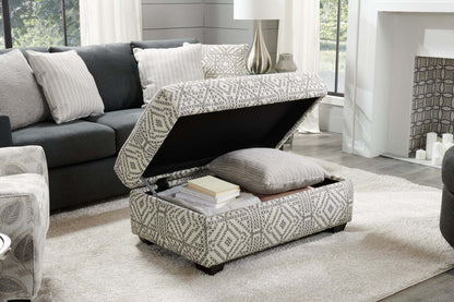 Fabriqué au Canada Pouf de rangement personnalisable The Trunk 39 en tissu - Greystone multicolore | Pouf de rangement The Trunk de Sofa Lab de 39 po fabriqué au Canada en tissu - Greystone multicolore | TRUN1155