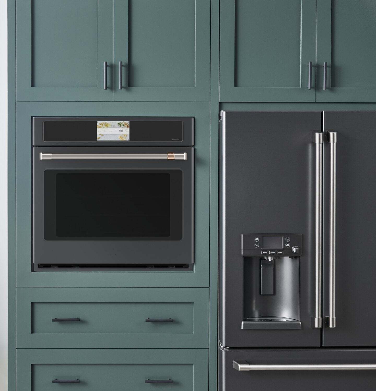 Four mural électrique Café de 5 pi³ et de 30 po avec convection européenne véritable et grilles auto-nettoyantes - Matte Wh…