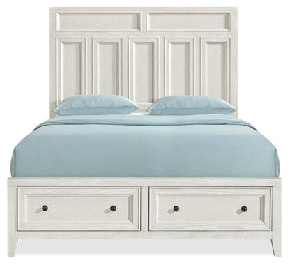 Casa 5pc Bedroom Set with Bed, Dresser & Mirror, Wood, White - Queen Size | Ensemble de chambre à coucher Casa 5 pièces en bois avec lit, commode et miroir, blanc - taille queen
