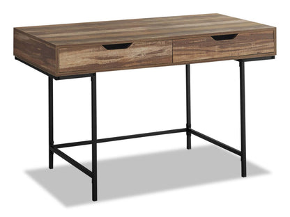 Bureau Butler 47.25 avec 2 tiroirs - Marron|Bureau Butler de 47,25 po à 2 tiroirs - brun