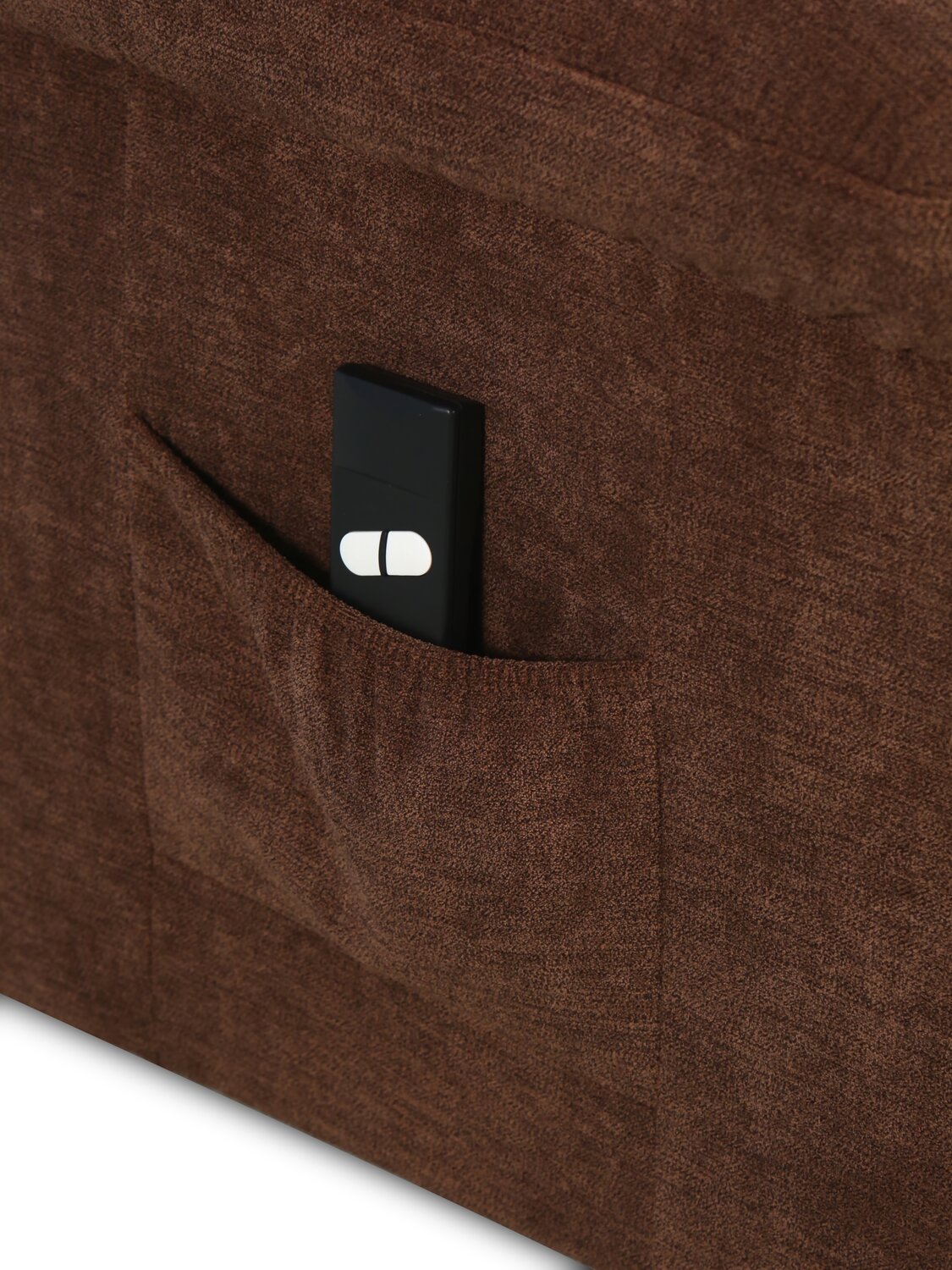 Ruben 32 Fauteuil basculeur à inclinaison électrique en tissu de chenille - brun chocolat