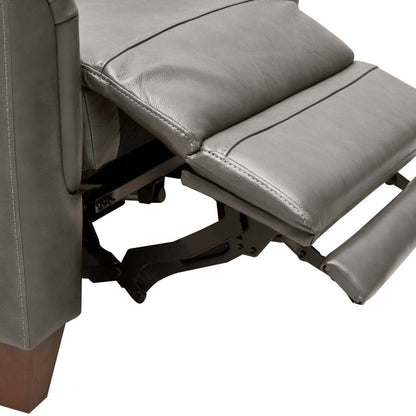 Bryce 35.5 Top-Grain Genuine Leather Power Reclining Chair with Power Headrest - Grey | Fauteuil à inclinaison électrique Bryce de 35,5 po en cuir véritable de qualité supérieure avec appuie-tête électrique - gris