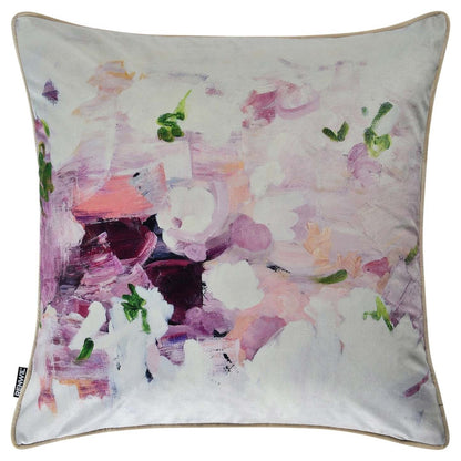 Coussin décoratif motif floral abstrait - violet | Oreiller d’accent floral abstrait - Violet | FL1361DP