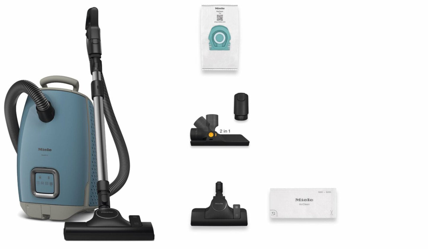 Miele Guard L1 Canister Vacuum with Bag – Nordic Blue - 41UFE037CDN | Aspirateur-traîneau Guard L1 de Miele avec sac - bleu nordique - 41UFE037CDN