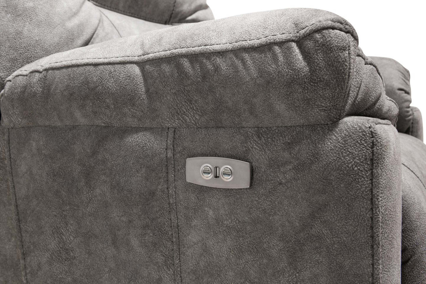 Fauteuil à inclinaison électrique Gybson de 38 po fabriqué au Canada en tissu - gris