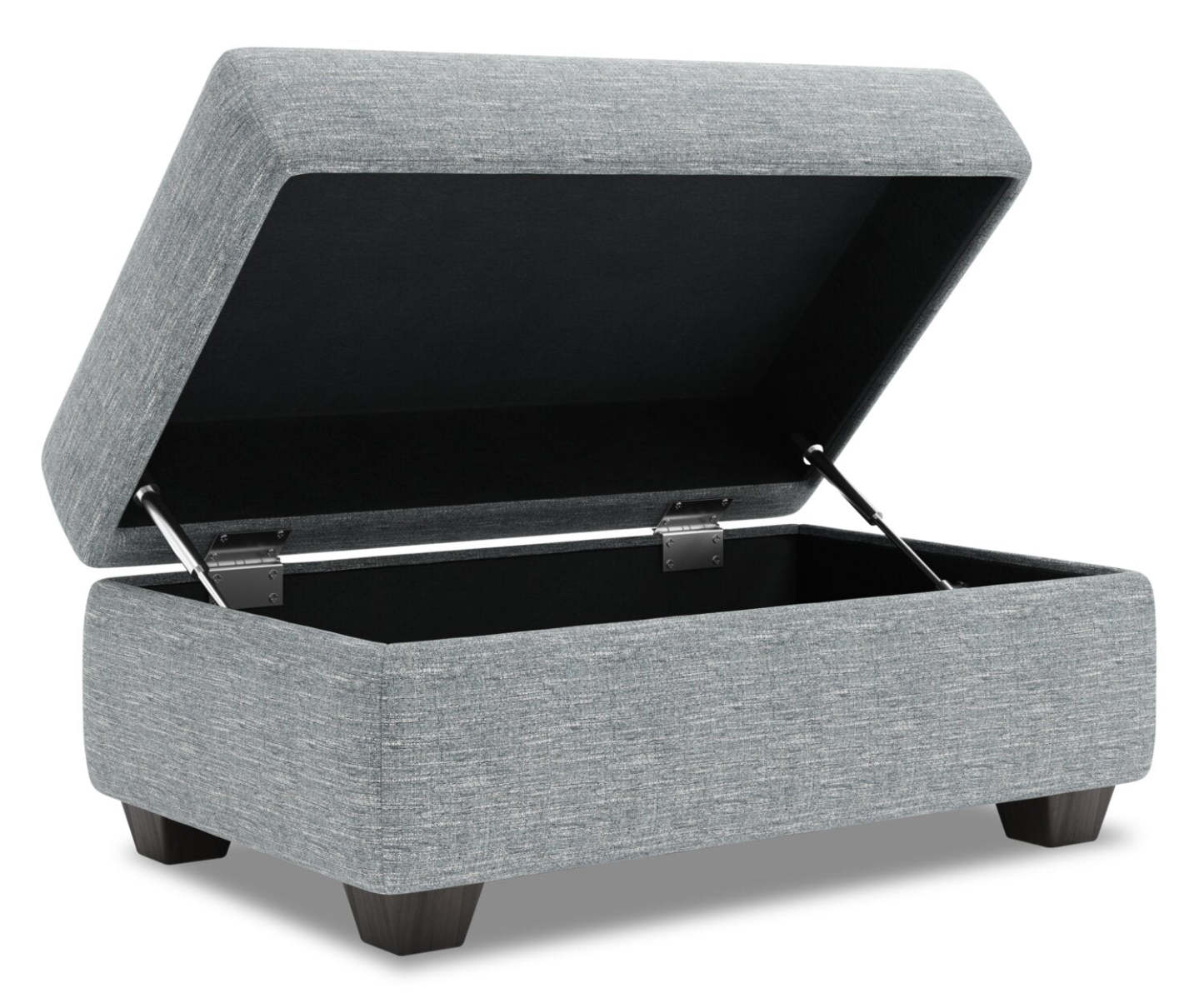 Fabriqué au Canada Pouf de rangement personnalisable Sofa Lab The Trunk 39 en tissu d’apparence lin - gris Luna Pewter | Pouf de rangement The Trunk de Sofa Lab de 39 po fabriqué au Canada en tissu d’apparence lin - gris Luna Pewter | TRUN2291