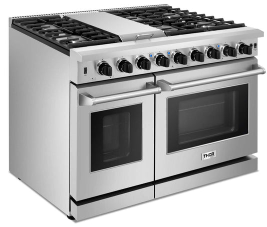 Cuisine Thor 6,8 Cu. Fort. Cuisinière à gaz professionnelle à six brûleurs – LRG4807U-SS | Cuisinière professionnelle à gaz Thor Kitchen de 6,8 pi³ à six brûleurs – LRG4807U-SS | LRG4807S