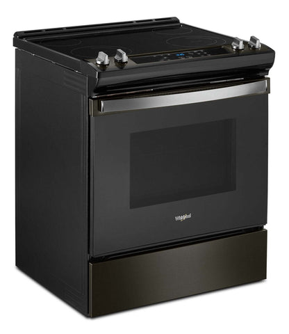 Cuisinière électrique Whirlpool de 4,8 pi³ avec nettoyage automatique - acier inoxydable noir - YWEE515S0LV