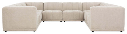 Kort &amp; Co. Canapé sectionnel modulaire Oaklyn 8 pièces en tissu avec coussins de siège capitonnés - beige