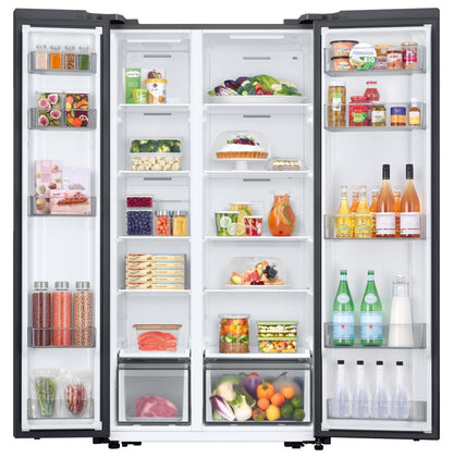 Réfrigérateur Samsung de 20,5 pi3 et 36 po de profondeur comptoir à compartiments juxtaposés avec technologie SpaceMax - RS20DG4000M9AA | Samsung 36 20.5 Cu. Ft. Counter-Depth Side by Side Refrigerator with SpaceMax Technology - RS20DG4000M9AA