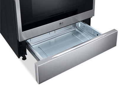 Cuisinière intelligente à gaz LG Studio de 6,3 pi³ avec hublot InstaViewMD et friture à air - acier inoxydable résistant aux traces - LSGS…