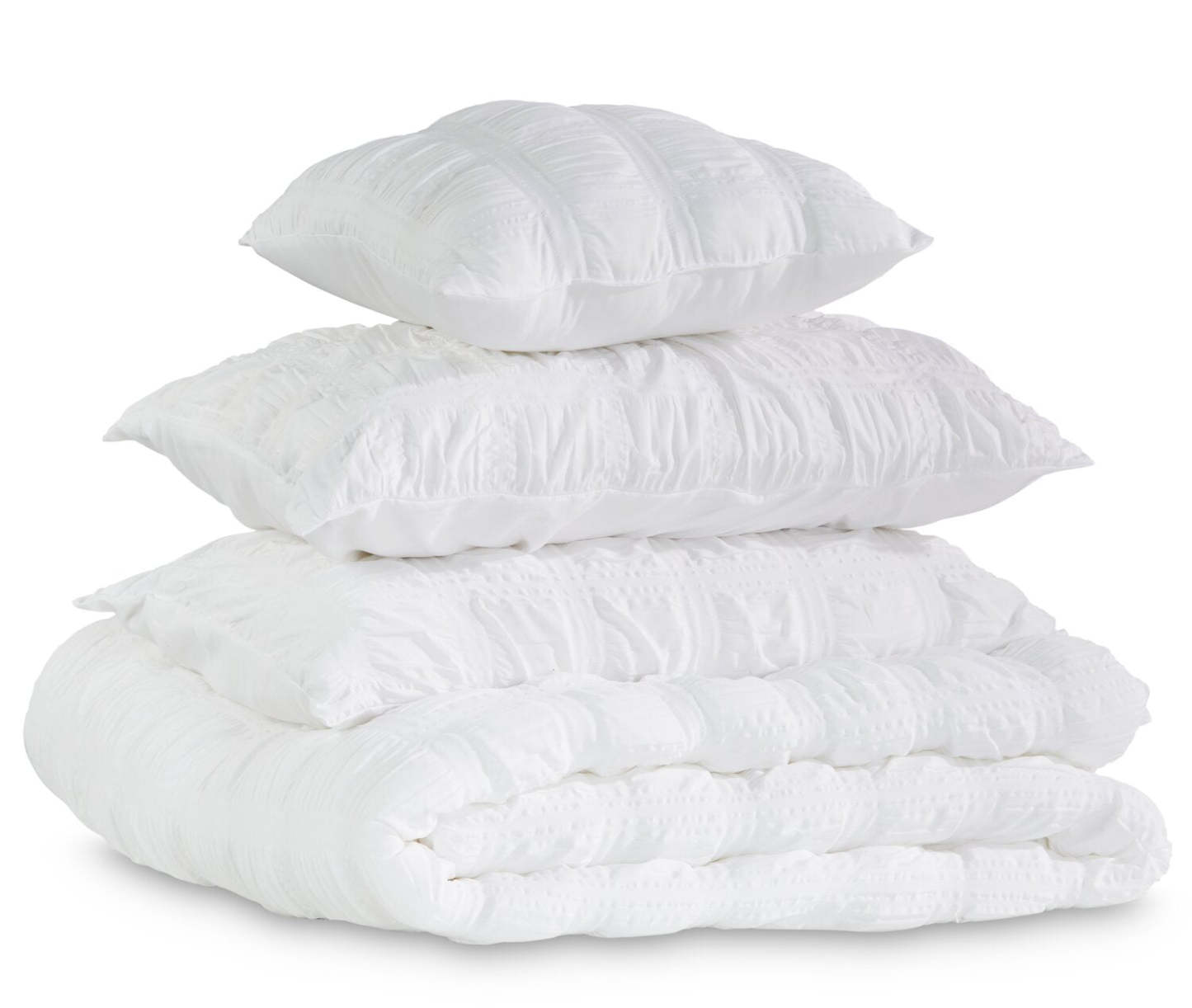 Ensemble d'édredon Elanna 4 pièces pour lit double/grand lit - Blanc | Ensemble d'édredon Elanna 4 pièces pour lit double ou grand lit - blanc | ELNNA4FQ