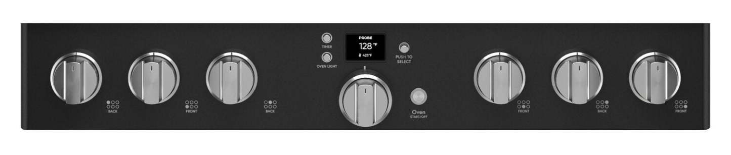 Cuisinière intelligente à gaz Café de 6,2 pi³ avec convection européenne véritable et grilles autone… - Noir mat - …