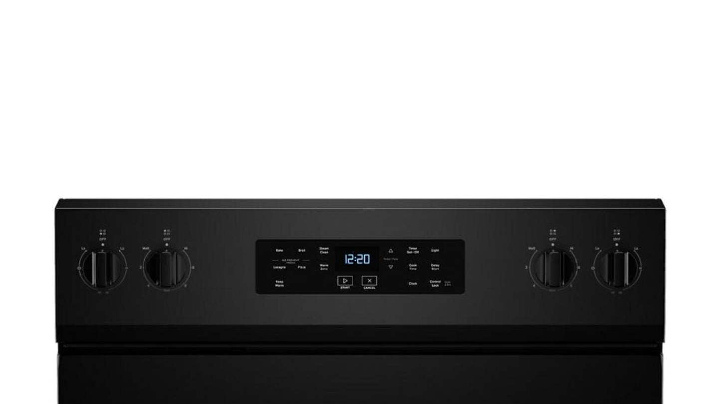 Cuisinière électrique Whirlpool de 30 po et de 5,3 pi3 avec 5 éléments - noire - YWFES3330RB | Whirlpool 30 5.3 Cu. Ft. Electric Range with 5 Elements - Black - YWFES3330RB