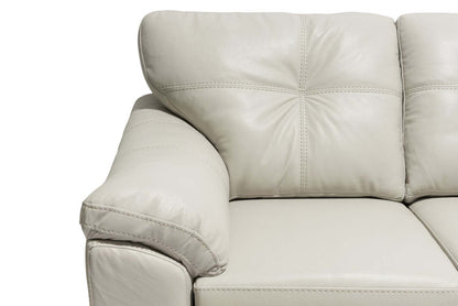 Canapé sectionnel de droite Addison 2 pièces fabriqué au Canada en tissu d'apparence cuir avec coussins de siège amovibles - beige