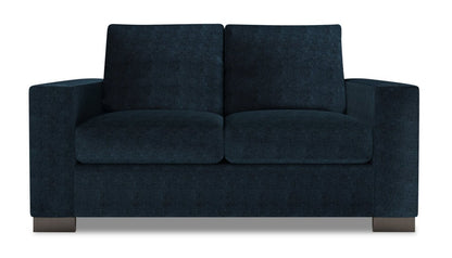 Fabriqué au Canada Canapé Personnalisable Lab Track 62 Canapé en Chenille avec Accoudoirs de Piste - Bleu Indigo de Luxe | Causeuse Track de Sofa Lab de 62 po fabriquée au Canada en tissu d’apparence lin - bleu Indigo de Luxe | TR203193