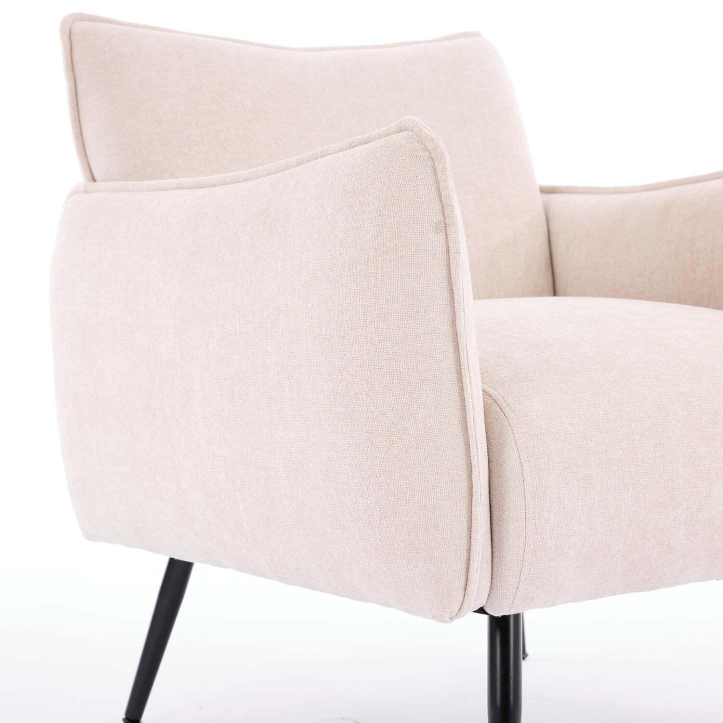 Fauteuil d'appoint en tissu d'apparence lin Arlo 29,5 – Gris clair | Fauteuil d'appoint Arlo de 29,5 po en tissu d'apparence lin - gris clair