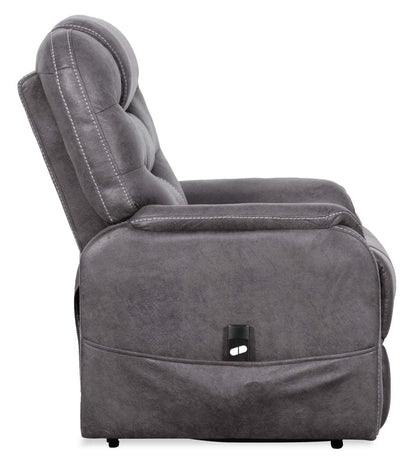 Fauteuil inclinable à relevage électrique Landon 34 en microfibre - Gris | Fauteuil inclinable électrique Landon de 34 po en microfibre - gris