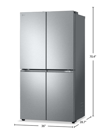 Réfrigérateur LG de 36" et de 23,6 pi3 à profondeur de comptoir à 4 portes françaises avec machine à glaçons - LF24C8200S | LG 36" 23.6 Cu. Réfrigérateur à profondeur de comptoir à 4 portes de pied français avec machine à glaçons - LF24C8200S