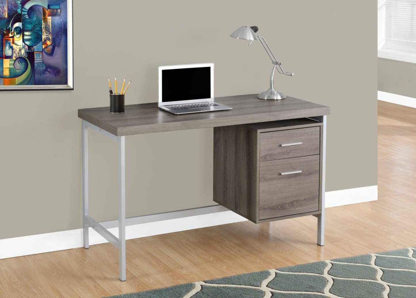 Lindsay 47.25 Office Desk with 2-Drawers - Taupe|Bureau Lindsay de 47,25 po à 2 tiroirs - taupe