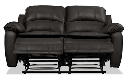 Causeuse inclinable Chandler de 60 po en tissu d'apparence cuir - gris