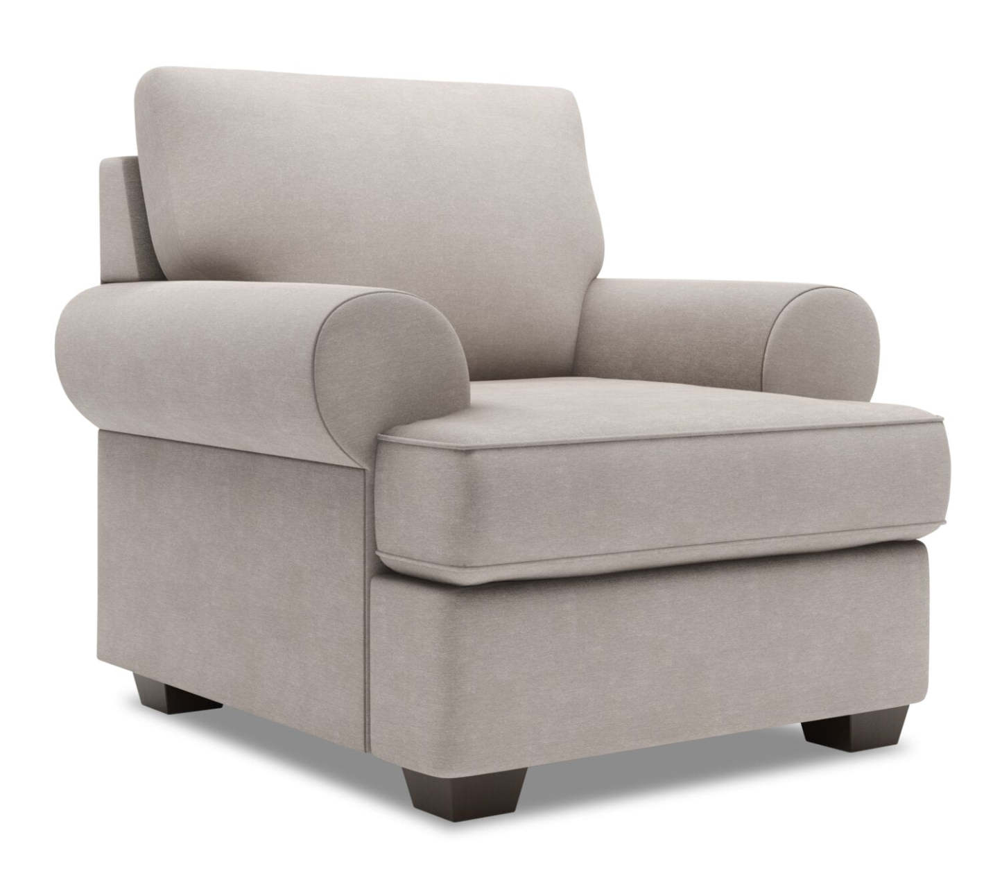 Fauteuil Roll de Sofa Lab de 42 po fabriqué au Canada en tissu d’apparence lin avec accoudoirs enroulés - gris Pax Slate | RO303049