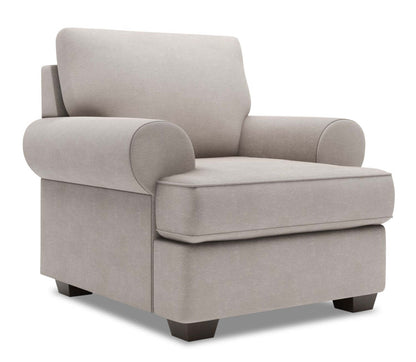 Fauteuil Roll de Sofa Lab de 42 po fabriqué au Canada en tissu d’apparence lin avec accoudoirs enroulés - gris Pax Slate | RO303049
