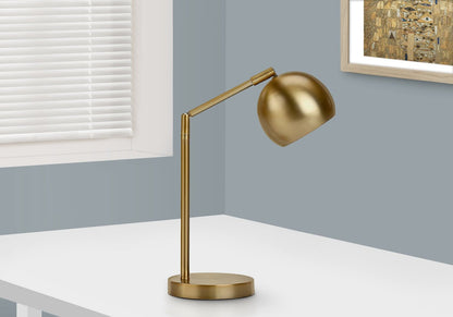 19 Gold Metal Desk/Task Lamp|Lampe de bureau/de travail en métal doré de 19 po