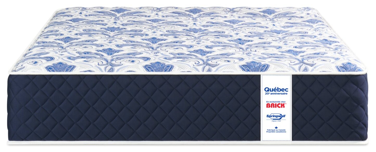 Matelas Springwall Quebec 20e anniversaire à plateau serré extra ferme pour grand lit | Matelas très ferme à plateau régulier 20e anniversaire au Québec de Springwall pour grand lit